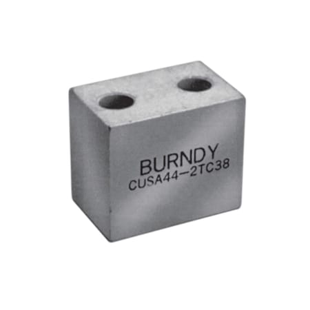 Burndy Cu Alloy Hystack, 2 Holes, 10 AWG-750 kcmil, 600V-35kV, 1/2" stud, Tin CUSA442NTC
